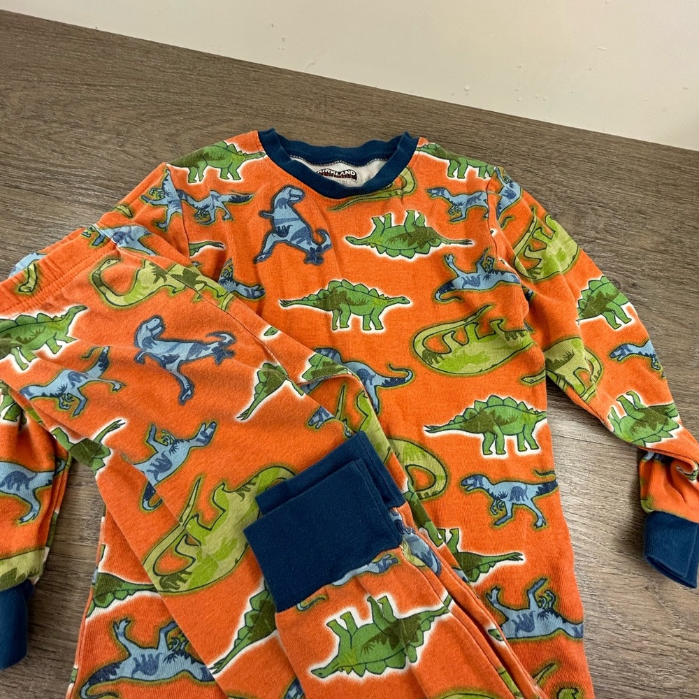 Kirkland Signature Kids Dinosaur Pajama Set - Orange and Blue